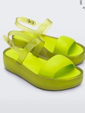 Melissa Women's Neon Lime Green Platform Sandals